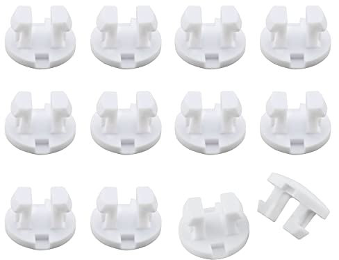 ZZLZX 12 Stück untere Schiene Schnurabdeckung Knopf weiß Farbe Tape Lock Stecker Blind Bottom Rail Lock Knopf für Faux Wood Bottm Rail Reparatur Teile für horizontale Jalousien