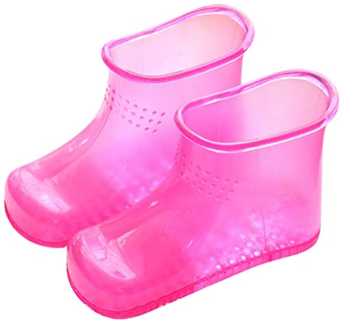 Fußbad Schuhe Fußmassagegerät: Massage Fußbad Schuhe Rosy Fußbad Massage Stiefel Entspannung Eimer Stiefel Fußpflege Heißkompretiert Schuhe (Groß, Rot)