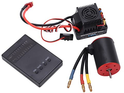 RiToEasysports RC Brushless Motor ESC Combo Wasserdicht Staubdicht 3650 2300KV Motor 80A ESC Kit mit Programmierkarte Automodellzubehör Modellspielzeug