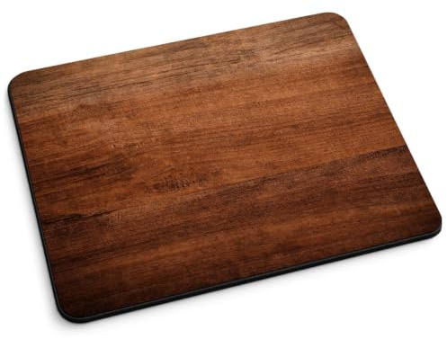 GRAVURZEILE Bedrucktes Mauspad - im Holz Design - Mousepad für Büro & Gaming - rutschfeste Gummi-Unterseite - 23 x 19 cm - strapazierfähig - Geschenk für Arbeit Kollegen & Gamer Farbe Braun