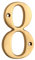 HASWARE 10,2 cm Messing, moderne, kurvige Hausnummer, poliertes Messing, stilvolle Türnummern, Schild, Straße, Hausadresse, Ziffern (8, Messing)