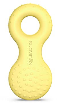 Suavinex, Beißring aus Gummi für Babys ab 0 Monaten. Beißring aus Gummi, Baby-Beißring, Schritt 1. Gelb