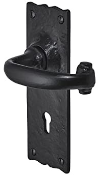 Old Hill Ironworks 158mm x 55mm Antique Burford Suite Lever Lock Handles, Black