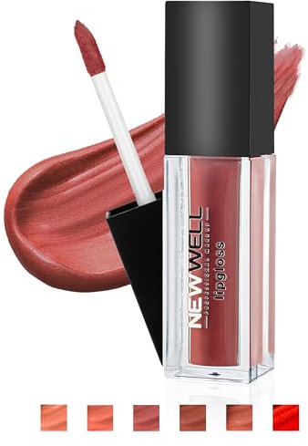 NEWWELL Matte Lipgloss Flüssiger Lippenstift, Langanhaltend, Kein Schmieren, Farbintensiv, Vegan Liquid Lippgloss, 03