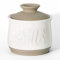MAIA Ceramic Butter Crock 5.5 oz Butter Crock for Counter with Water Butter Spreader Holder for Spreadable Butter French Butter Dish with Lid Butter Keeper on Kitchen Counter White Kitchen Décor