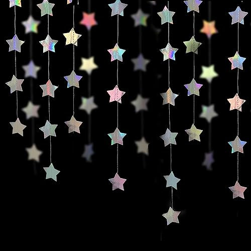 12M Sternengirlande Kreis Punkte Hängend Glitzer Sterne Luftschlangen Hintergrund Konfetti Twinkle Little Star Party Girlanden Geburtstagskranz