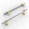 Amerdeco 10 Stück Möbelgriffe Nickel-Gold, 160mm Lochabstand, Schrankgriffe, Küchengriffe, Schubladengriffe für Küchenschränke und Kleiderschränke UK0002