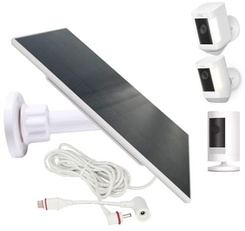 Ring Camera Solar Panel. Solar Panel Charger Compatible with Ring Spotlight Cam Plus/Pro (Battery)& Stick Up Cam Battery & Other USB-C/DC3.5 Plug Cameras,Fast Charging Solar Panel (1PCS)