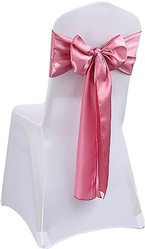 TozLu Cravates élastiques for Chaise, Bande de Chaise, écharpes de Chaise, écharpes de Chaise, nœuds de Chaise (Color : Rose Gold, Size : 50Pcs)