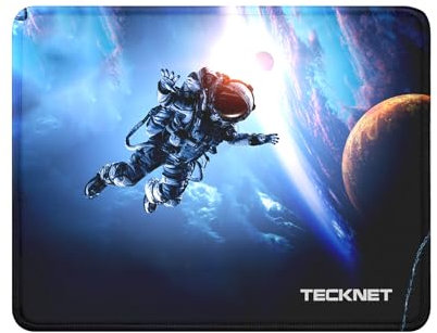 TECKNET Mouse Mat 270 x 210 x 3 mm Gaming Mouse Pad, Non-Slip Rubber Base, Waterproof Surface, Stitched Edges Mouse pad, Compatible with Laser and Optical Mice