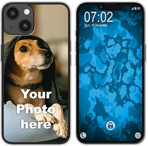 PhoneNatic personalisierte Handyhülle für iPhone 15 Plus Custom Case transparent zum selbst gestalten mit eigenem Foto Bild Text individuell