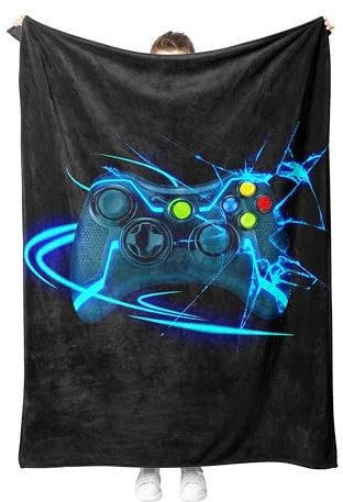Gamepad Kuscheldecke Flanell Decke Spielkonsolen-Muster Fleecedecke Flauschig Weich und Warme,3D Gamepad Wohndecke Sofadecke Couchdecke Für Teens Erwachsene.(G4, 150x200 cm)
