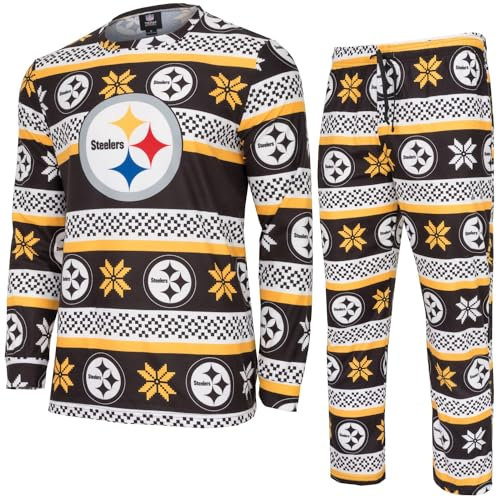 FOCO NFL Winter Xmas Pyjama Schlafanzug Pittsburgh Steelers - XXL