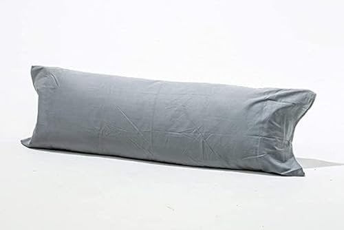 KARKARM Long Bolster Pillow Case 3ft – Flannelette 100% Brushed Cotton Bolster Pillowcases for Single Bed – Multipurpose Large Size Bolster Pillow Cover 36 x 19, Grey