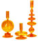 BestAlice 3 Pièces Bougeoirs en Verre Bougeoirs Coniques en Verre Bougeoir Bougeoirs en Verre Ondulés Bougeoirs en Verre Élégant Vases en Verre Nordiques pour la Décoration de Fête à la(Orange)