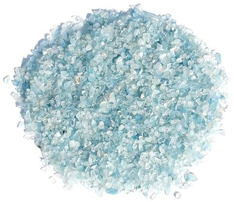 AUOQKQUT 1 kg 3-5 mm de Gravier de Cristal Aigue-Marine Naturelle Pierre n° 1 décoration d'intérieur
