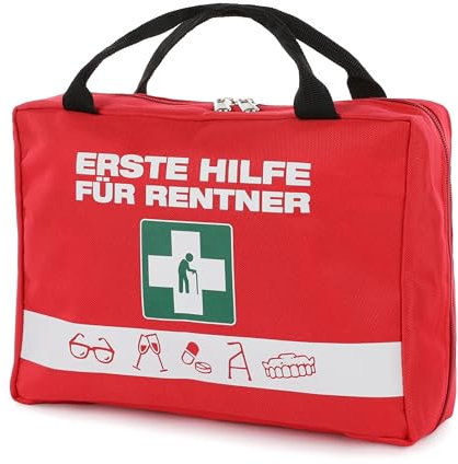 FunX Erste Hilfe Tasche für Rentner - Lustiges Abschiedsgeschenk zum Ruhestand für Kollegen - Deko Geschenk für Frauen und Männer zur Rente
