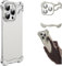 Aluminum Metal Corner Edge Pad Phone Case for iPhone 15 14 13 Pro Max,Four Corners Anti-Drop Cover with Lens Protection,Frameless Backless Heat Dissipation Shell