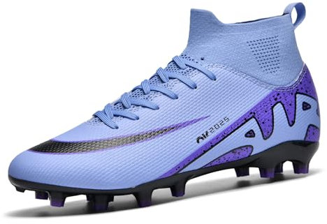 Scarpe da Calcio da Uomo, Professionali da Calcio, Unisex, per attività all'Aria Aperta, per Erba Artificiale, Adatte per competizioni, Scarpe da Allenamento, Viola AG, 41 EU