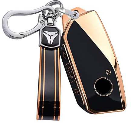 Ysbxitu 4 Tasten Fernbedienung Schlüsselanhänger Abdeckung mit Schlüsselanhänger passend für BMW Smart Key Shell Case Kompatibel mit BMW 2023 2024 5/7 Serie X1 X5 X6 X7 IX IX3 I5 I7 XM M60 M5
