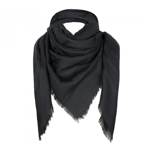 Hochwertiger Baumwolltuch Schal Kopftuch - Unisex Bandana Halstuch, Musselin Tuch für Damen, Wüsten Schals, 110 x 110cm, Schwarz