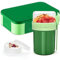 XJIANFU Brotdose Kinder mit Fächern,900ml Auslaufsichere Bento-Box und Müslibecher to Go 350ml+450ml,Auslaufsicherer Lunchbox und Müslibecher Set(1270+3545-Green)
