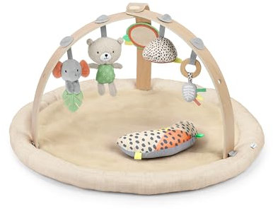Ingenuity Every Season Plüsch Lammwolle Baby Spielzeug und Spielmatte, atmungsaktiv, Bauchlagematte, 0+ Monate - Natürlich