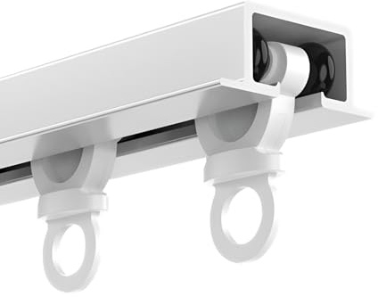 Einbau-Vorhangschienensystem Raumteiler-Gleitschiene Für Schlafzimmer/Kinderzimmer/Krankenhaus 70 Cm ~ 600 Cm Aluminium-Gardinenschiene(White,200cm-6.5ft(2 * 100cm))