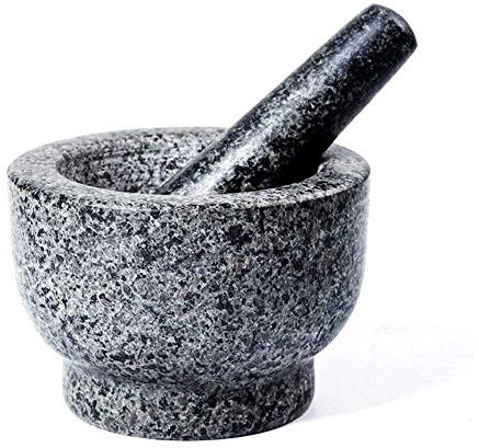 Molinillo de especias de granito sin pulir con capacidad para 2 tazas con base antideslizante y antiarañazos