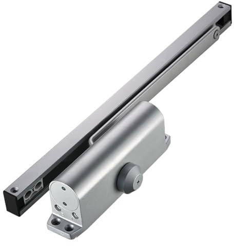 Ferme Porte Automatique avec Positionnement à 90° ou Non-Positionnement, Ferme-Porte Coulissant avec Vanne de Régulation de Vitesse, Structure en Aluminium Moulé(85-105cm/33.5-41.3in)