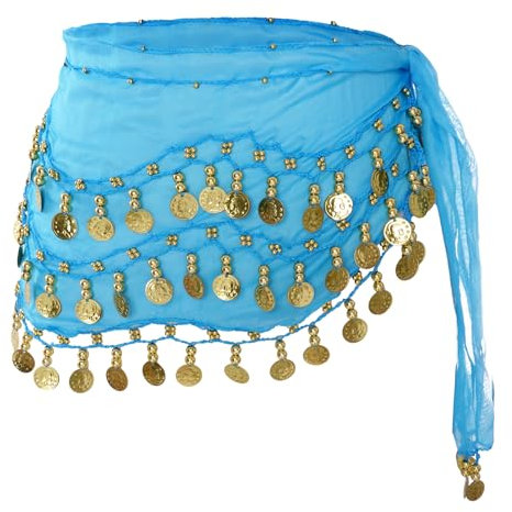 Damen Röcke Pailletten Rock Bauchtanz Gürtel Kostüm Mini Rock Cowgirl Tanzkleid Rave Hüfttuch Kostüm für Damen Mädchen (DE/NL/SE/PL, Alphanumerisch, Einheitsgröße, Regular, Regular, blau)