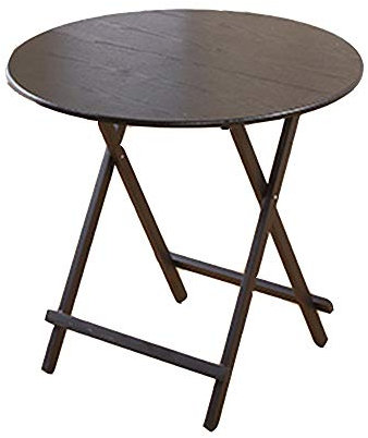 Runder klappbarer Gartentisch, klein, Holztisch, Dunkelbraun, 70 x 74 cm, groß/mittel/klein