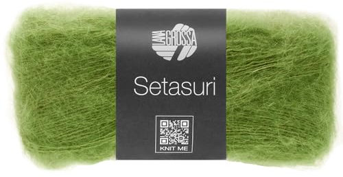 LANA GROSSA Setasuri | Feines Lace-Garn aus Suri-Alpakafasern mit Seide | Handstrickgarn aus 69% Alpaka (Suri) & 31% Seide | 25g Wolle zum Stricken & Häkeln | 212m Garn FB72