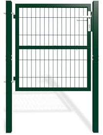 Casanoov Portillon Grillage RAZO 1x1 m Vert Mousse – Acier Galvanisé Thermolaqué – Résistant Intempéries et Corrosion – Design Robuste – Montage Facile Kit Complet avec Poteaux et Serrure 87x100 cm