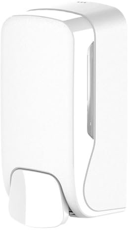 HyPaFol Seifenspender 500 ml – nachfüllbar, weiß matt, Wandmontage, Hygienespender für Flüssigseife mit Füllstandsanzeige & Schlüsselsystem