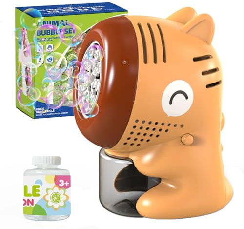 Panamalar Capibara Macchina Delle Bolle per Bambini, Automatica Macchina Bolle di Sapone 5000+ Bolla/Min con Soluzione, 20 Fori Soffiatore di Bolla Regalo per Festa All'Aperto Matrimonio-Marrone