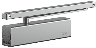 AXA Automatischer Türschließer - 7508 - Türfeder - Bis 60 kg | Einstellbare Schließgeschwindigkeit und Endschlag, Grau