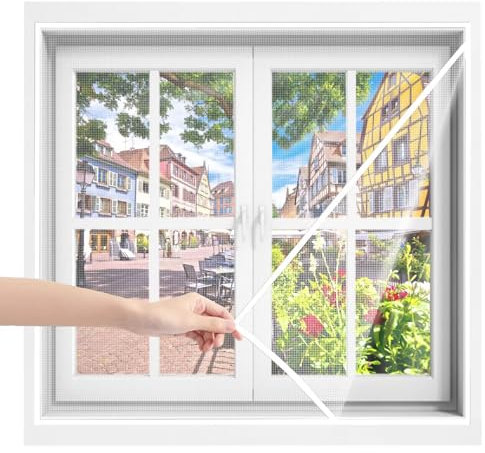 Fensternetz Insektenschutz Fliegengitter Fur Fenster Mit Rahmen 50x70cm Weiß Fliegenvorhang für Fenster