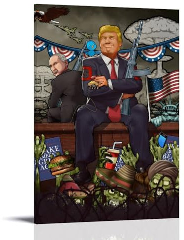 PANTTING Conard Trump Anime-Poster, ästhetischer Leinwand-Kunstdruck, Heimdekoration für Schlafzimmer, Wohnzimmer, 50 x 75 cm, Rahmenstil