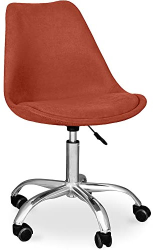 Iconik Interior Tulip Style - Silla de oficina acolchada con ruedas - Tulipán naranja