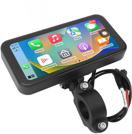 6.25 Zoll Motorrad -Wireless -Touchscreen für CarPlay für Android Auto Water Resistant Tragbares Motorrad -GPS -Navigationssystem