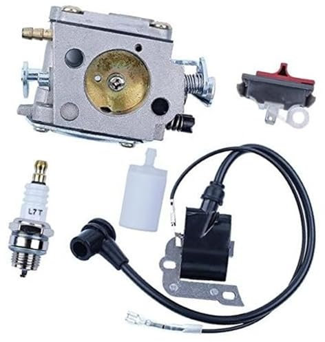 Pexorin Vergaser-Zündspulenschalter, Zündkerzen-Kraftstofffilter-Kit for Husqvarna 266 268 272 XP 272XP Kettensägen-Motorteile Rasenmäher-Zündkerze