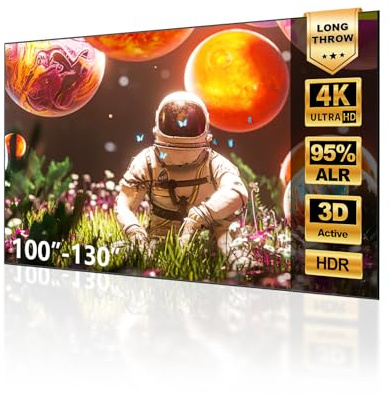 NothingProjector ALR Beamer Leinwand Festrahmen Standard-Beamer 130 Zoll | Für Standard- & Langdistanz-Projektor, nicht für UST, 95% Umgebungslicht abweisend, 4K/8K UHD, 16:9, Wandmontage, Heimkino