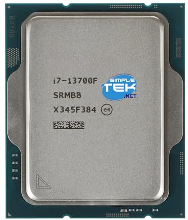 SIMPLETEK - Processeur de bureau Core i7‑13700F LGA 1700, 16 cœurs (8P+8E) / 24 threads, base 2,1 GHz - turbo jusqu'à 5,2 GHz