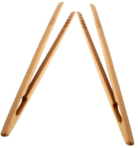 UKCOCO Pinces à Épiler pour Garçon et Filles 2 Pièces en Bambou, Beige | Prise Confortable, Usage la Cuisine et Classes Montessori, Lot Adapté aux Garçon et Filles Tout-petits