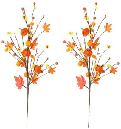 Pqahffowr Halloween Decorations, Autumn Maple Leaf Pumpkin Cuttings Bouquets, Halloween Home Decorations, Decorations 2pcs