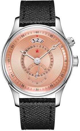 SEAKOSS RED Star Automatikuhren für Herren, 40 mm, Möwe ST1716, Uhrwerk, 5 ATM, mechanische Uhr, Druckknopf, Kalender, Saphirglas, Vintage, Herrenuhr