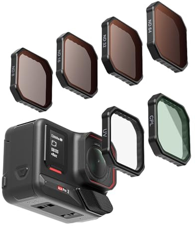 Adatto per filtri Insta360 Ace Pro 2, accessori per lenti polarizzate con riduzione della luce ND, set di filtri ND8/ND6/ND32/ND64/CPL/UV (CPL/UV)