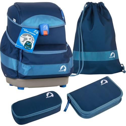 Finkid Schulranzenset 4-TLG. Buddy EKO Sport Denim/Dove