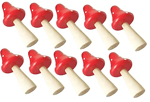 YRYRYW 10 ück Holz-Pilze, dekorative Ornamente für die Landschaftsgestaltung, rustikale Verzierung für Haus und Garten, für Spielhäuser und Raumdekoration Household faucets